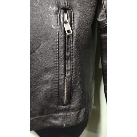 Street Legal Zip Up Leather Jacket, Zip Pockets & Cuffs, Black, Sz S - Picture 3 of 9
